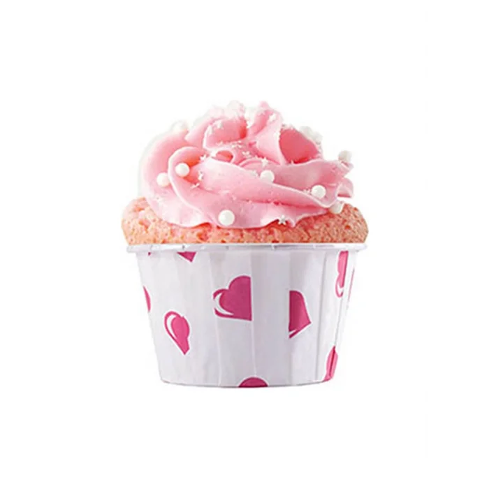 Dolphin Muffin-Kek Kapsülü Kalp Desenli 50li