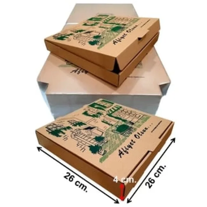 Pizza Kutusu 26x26x4 Cm 100 Adetli