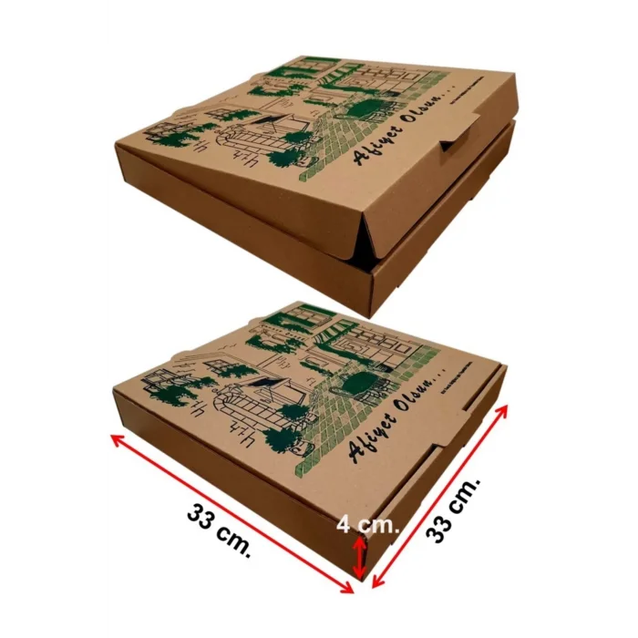 Pizza Kutusu 33x33x4 Cm-100 Adetli