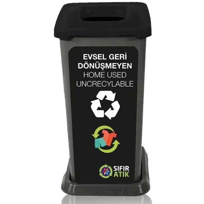 Çöp Kovası Geri Dönüşüm70 Lt -Siyah- Evsel Atık