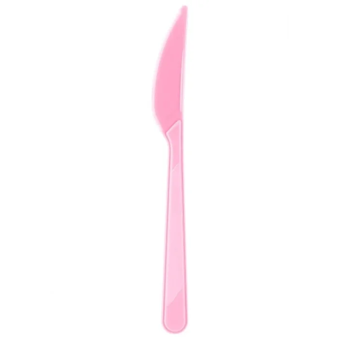 Plastik Pembe Renkli Bıçak 25 li