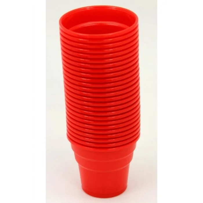 Roll-Up Plastik Renkli Bardak (Kırmızı) 25 Adetli
