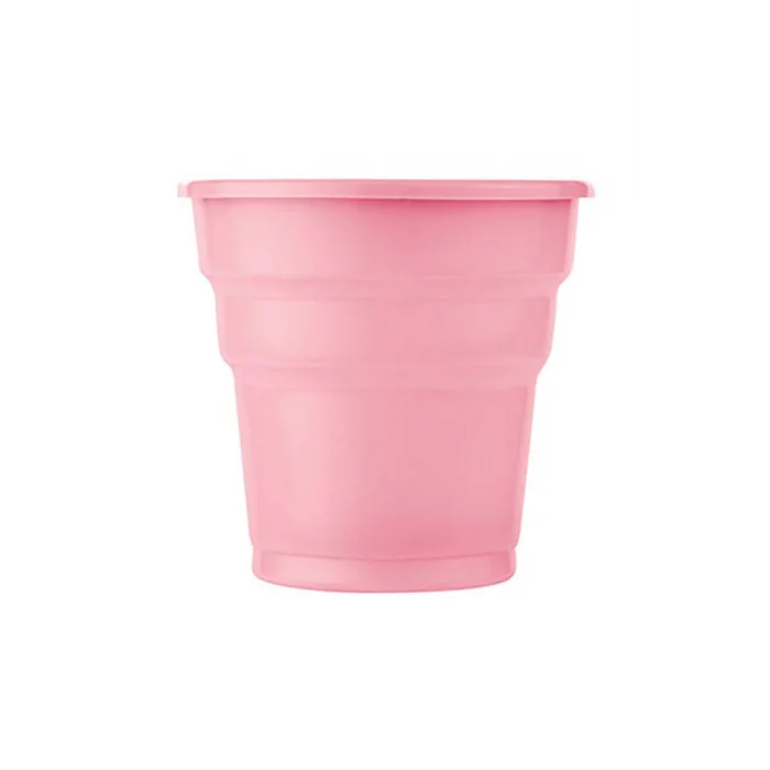 Roll-Up Plastik Renkli Bardak (Pembe) 25 Adetli