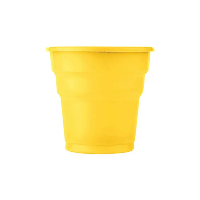Roll-Up Plastik Renkli Bardak (Sarı) 25 Adetli