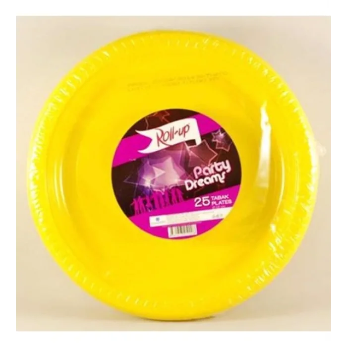 Roll-Up Plastik Renkli Tabak Sarı 25 Adetli