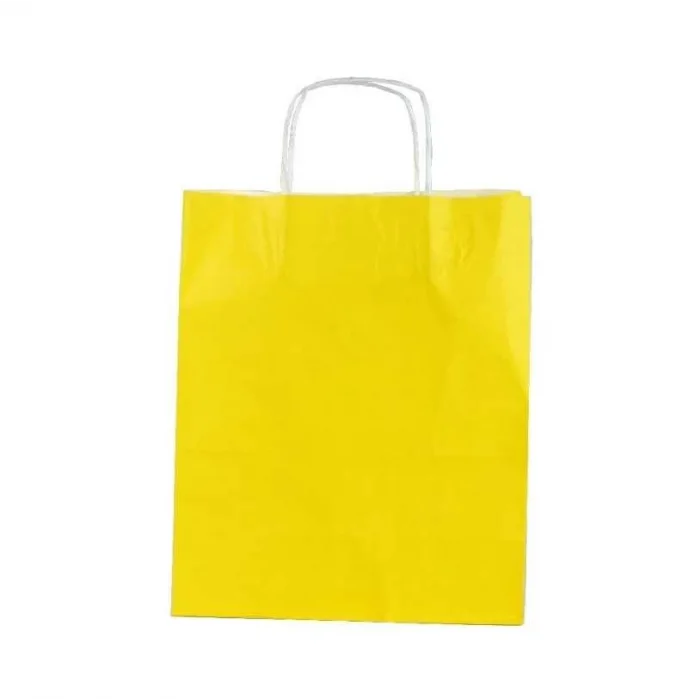 Sarı Kraft Çanta Küçük Boy 18x8x24 cm 25 Adet