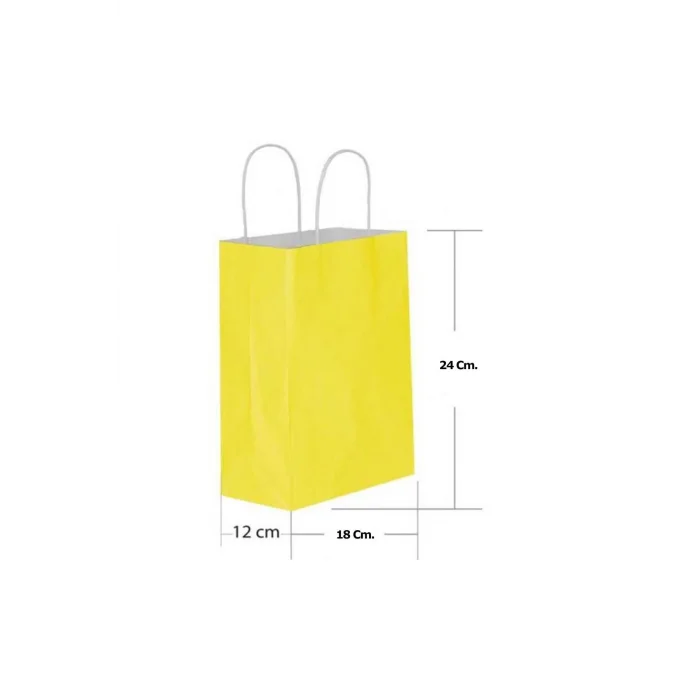 Sarı Kraft Çanta Orta Boy 25x12x31 cm 25 Adet