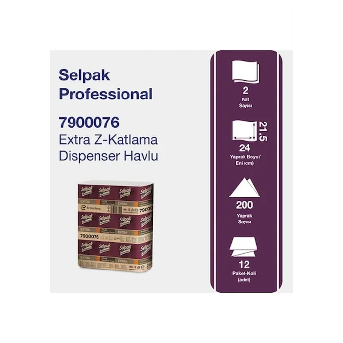 Selpak Z Katlamalı Havlu 200 Lü*12 Li
