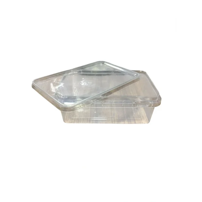 Sert Plastik Gıda Kabı PP Kase (Kilit Kapaklı) Dikdörtgen 700 ml