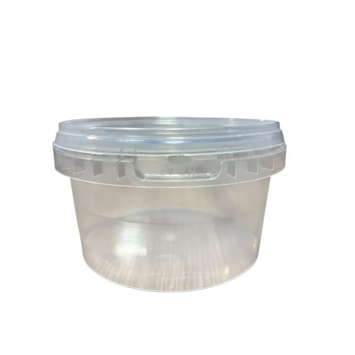 Sert Plastik Yuvarlak Gıda Kabı PP Kase (Kilit Kapaklı)  400 ml