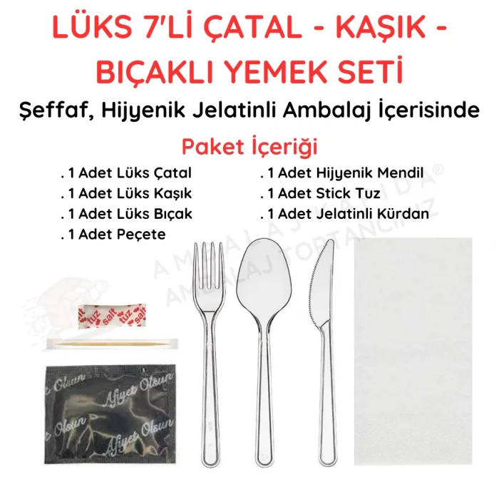 7 li Çatal Bıçak Kaşıklı Lüks Setleme
