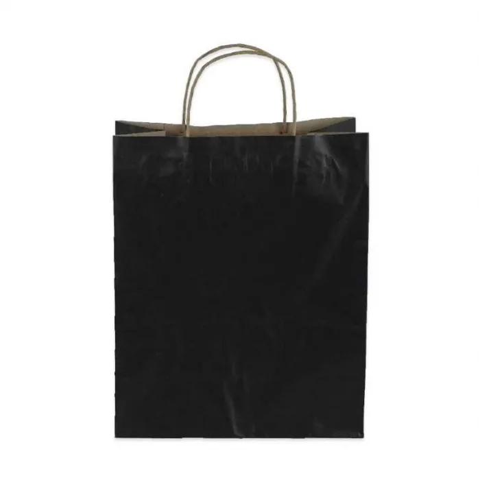 Siyah Kraft Çanta Orta Boy 25x12x31 cm 25 Adet