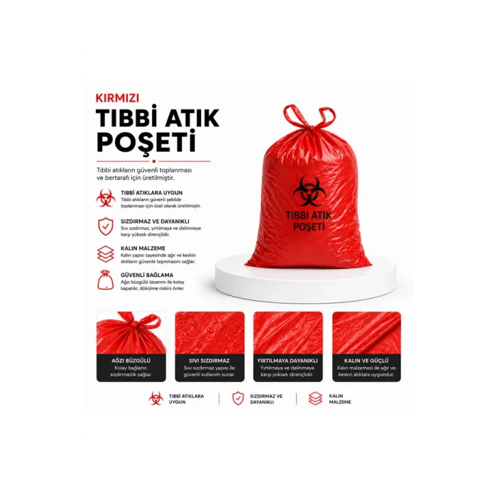 Tıbbi Atık Battal 625 Gram Çöp Torbası- 20 Paket