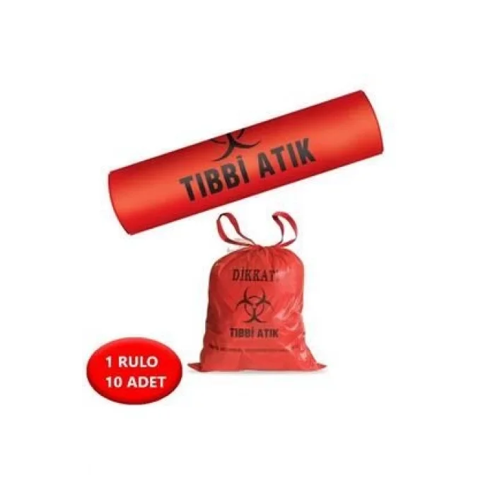 Tıbbi Atık Çöp Torbası Büyük Boy 400 Gr( 65 cm x 80 cm Büyük Boy)-20 Paket