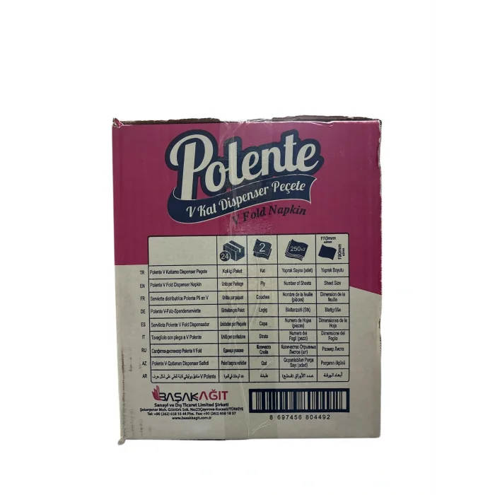 V Katlamalı Dispenser Peçete 250*24 Paket-Polente