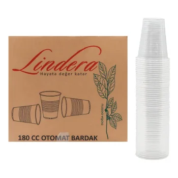 180 CC Plastik Bardak Lindera 100 lü 30 Paket