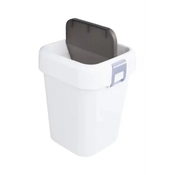 Carpex Optima Beyaz Çöp Kovası Kapaklı 8 Litre