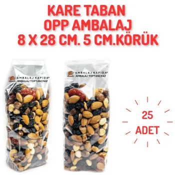 8x28 Opp Körüklü Kare Taban Poşet - 25 Adet