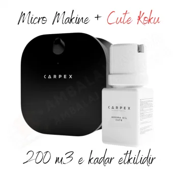 Carpex Micro Basic Siyah Koku Makinesi + 50 ml Cute Kartuş