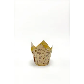 Dolphin Muffin Kek Kapsülü Kalın Tulip Kraft Desenli 50 li