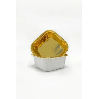 Dolphin Muffin Kek Kapsülü Kare Beyaz-Altın 25li