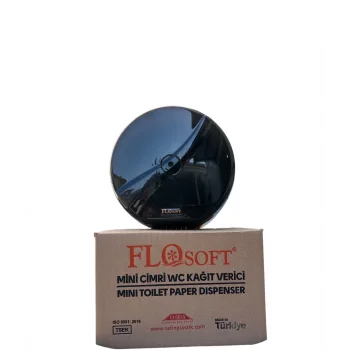 Flosoft Mini Cimri Tuvalet Kağıdı Aparatı Siyah (F096S)