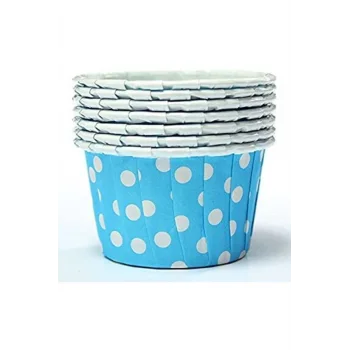 Kafem Açık Mavi Puantiyeli Muffin Kek Kapsülü 50li - K02