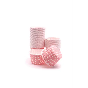 Kafem Pembe Puantiyeli Muffin Kek Kapsülü 50li - K16