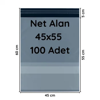 Kargo Poşeti Cepli 45x55+5 cm - 100 Adet