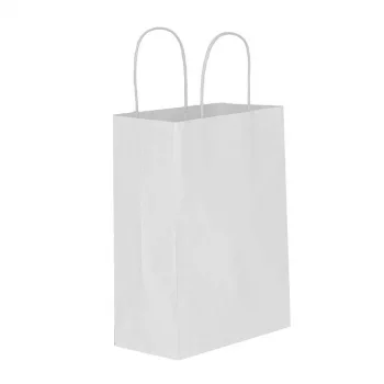Beyaz Kraft Çanta Küçük Boy 18x8x24 cm 25 Adet