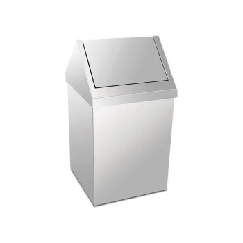 Krom Çatı (Sallanır) Kapaklı Çöp Kovası Krom 80 LT