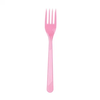 May Plastik Renkli Çatal Pembe 25 Li