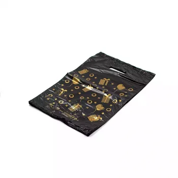 Naksan Baskılı Siyah Poşet 3 No- 100 Lü (30X45)