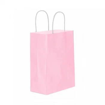 Pembe Kraft Çanta Büyük Boy 31x12x41 cm 25 Adet