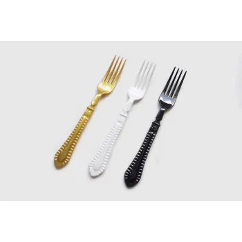 Platinium Gümüş Renk Çatal Kalın 10 Adetli