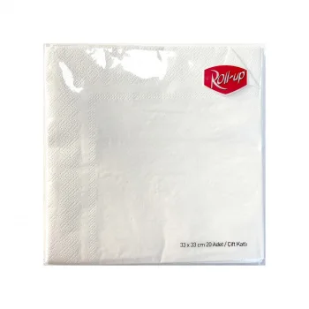 Roll-Up Beyaz Renkli Peçete
