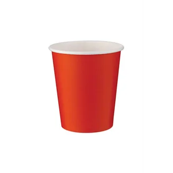 Roll-Up Karton Bardak Kırmızı 200cc-8oz 8li