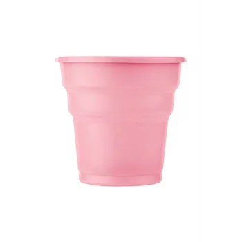 Roll-Up Plastik Renkli Bardak (Pembe) 25 Adetli