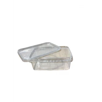Sert Plastik Gıda Kabı PP Kase (Kilit Kapaklı) Dikdörtgen 350 ml