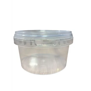 Sert Plastik Yuvarlak Gıda Kabı PP Kase (Kilit Kapaklı)  400 ml