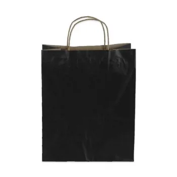 Siyah Kraft Çanta Orta Boy 25x12x31 cm 25 Adet