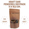 11x18,5 cm. Kraft Dar Pencereli Doypack - 50 Adet