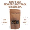13x22,5 cm. Kraft Dar Pencereli Doypack - 50 Adet