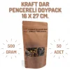 16x27 cm. Kraft Dar Pencereli Doypack - 50 Adet