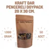 20x30 cm. Kraft Dar Pencereli Doypack - 50 Adet
