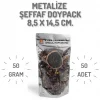 8,5x14,5 cm. Metalize Şeffaf Kilitli Doypack - 50 Adet