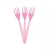 May Plastik Renkli Çatal Pembe 25 Li