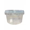 Sert Plastik Yuvarlak Gıda Kabı PP Kase (Kilit Kapaklı)  400 ml