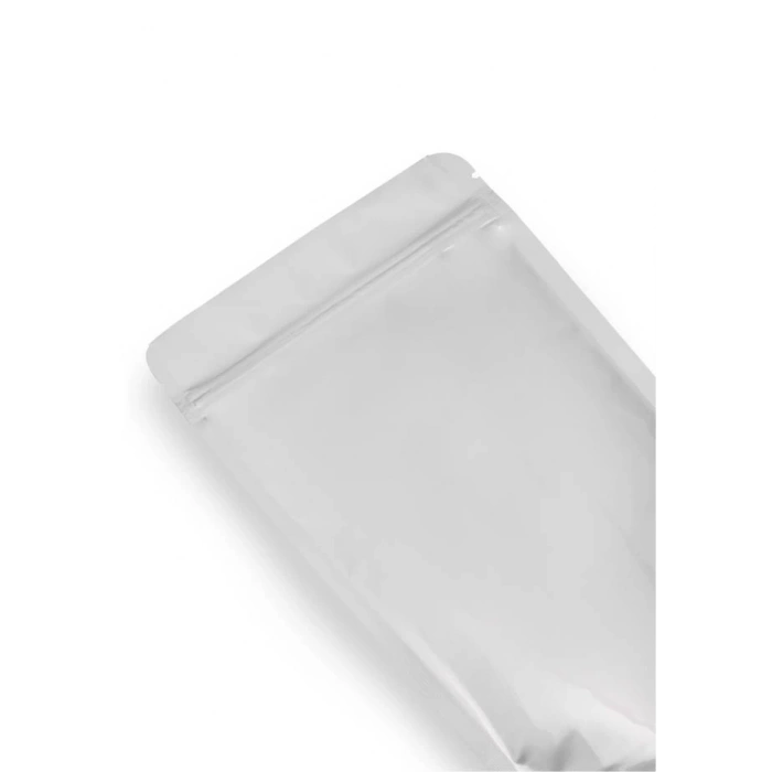 13x22,5 cm. Beyaz Kraft Pencereli Doypack - 50 Adet