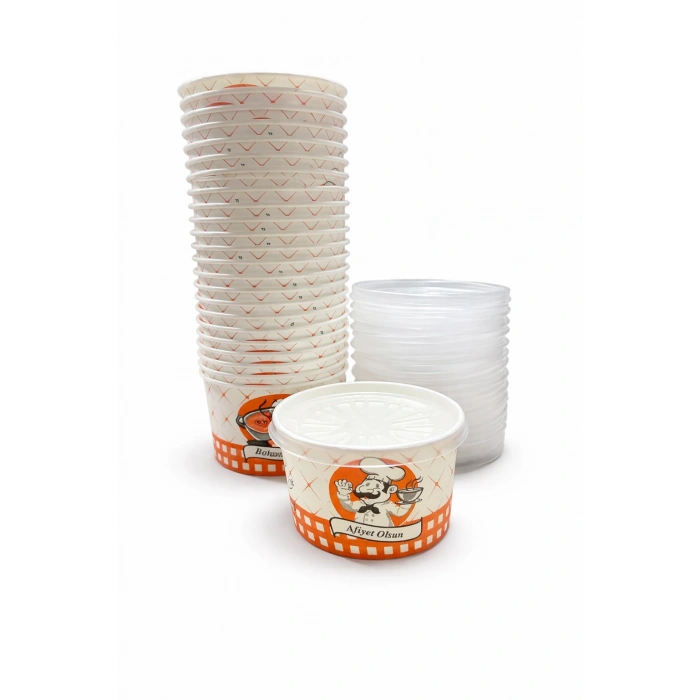 16 Oz Karton Çorba Kasesi+ Kapak (Unicup) 25 Li *20 Paket